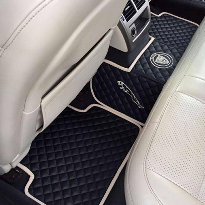 FITS JAGUAR XF 2008-2014 TAILORED BLACK CAR MATS WITH RED TRIM | UK